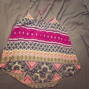 Patterned strappy blouse